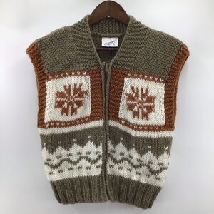 Cozy Brown and Cream Sweater Vest